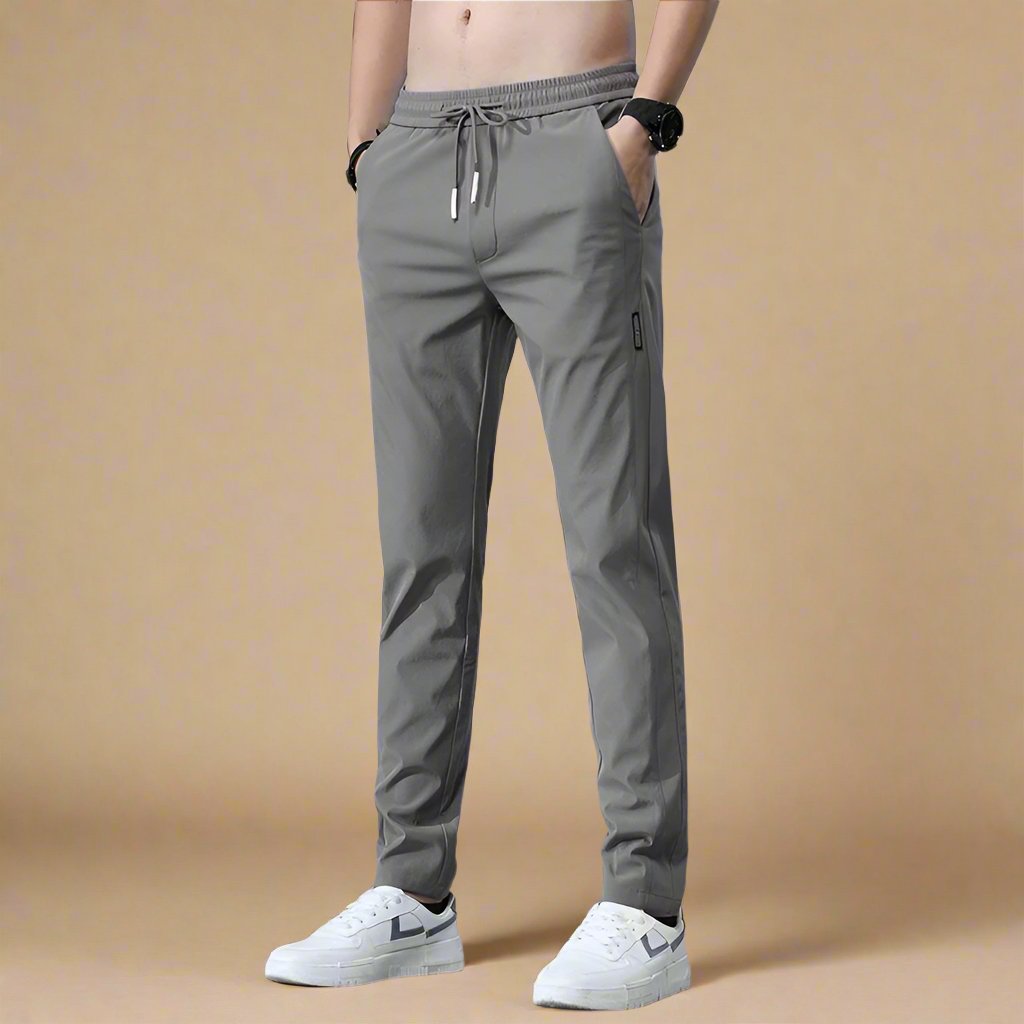 Mens Slim Fit Stretch Trousers Business Casual Modern Tapered