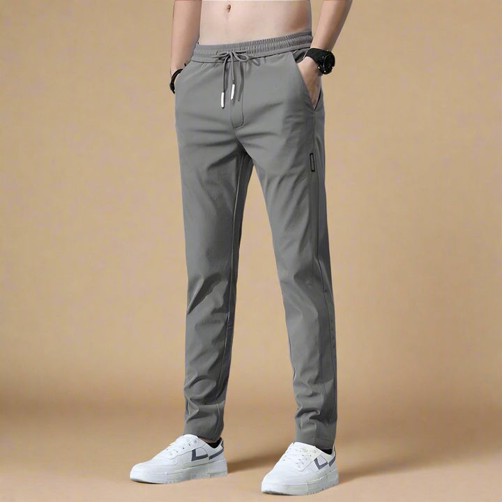 Mens Slim Fit Stretch Trousers Business Casual Modern Tapered