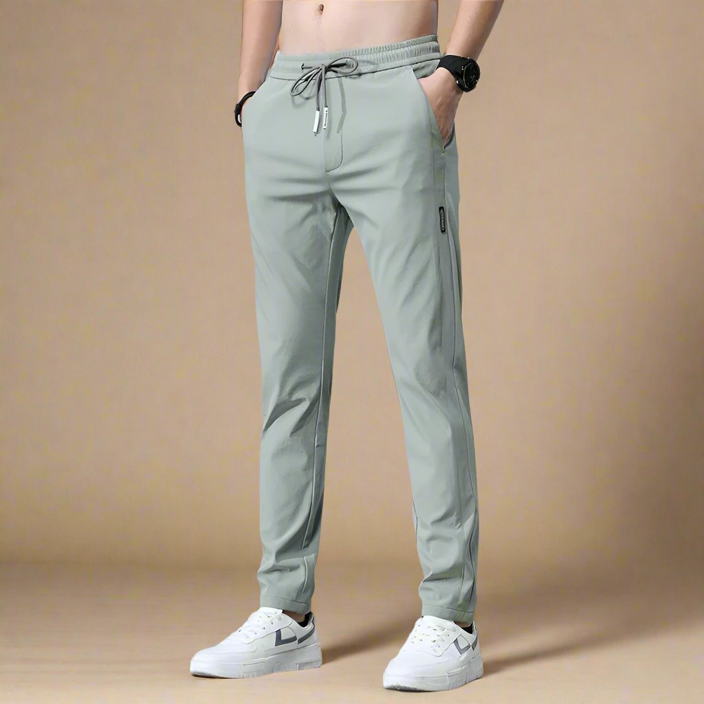 Mens Slim Fit Stretch Trousers Business Casual Modern Tapered