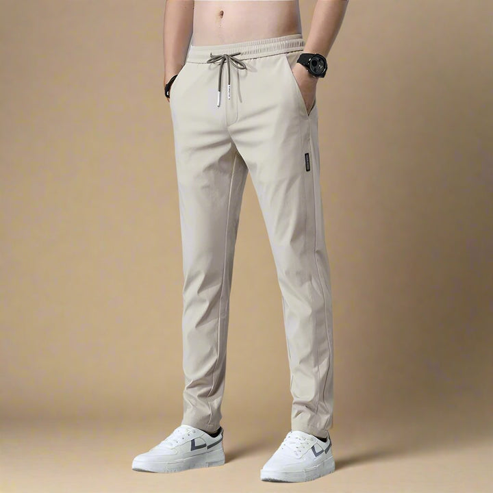 Mens Slim Fit Stretch Trousers Business Casual Modern Tapered