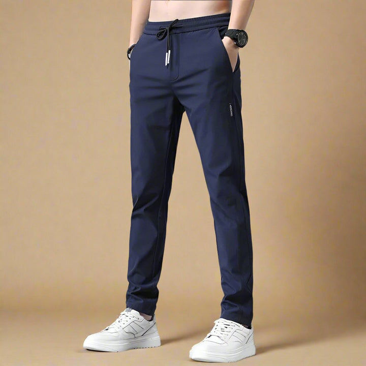 Mens Slim Fit Stretch Trousers Business Casual Modern Tapered