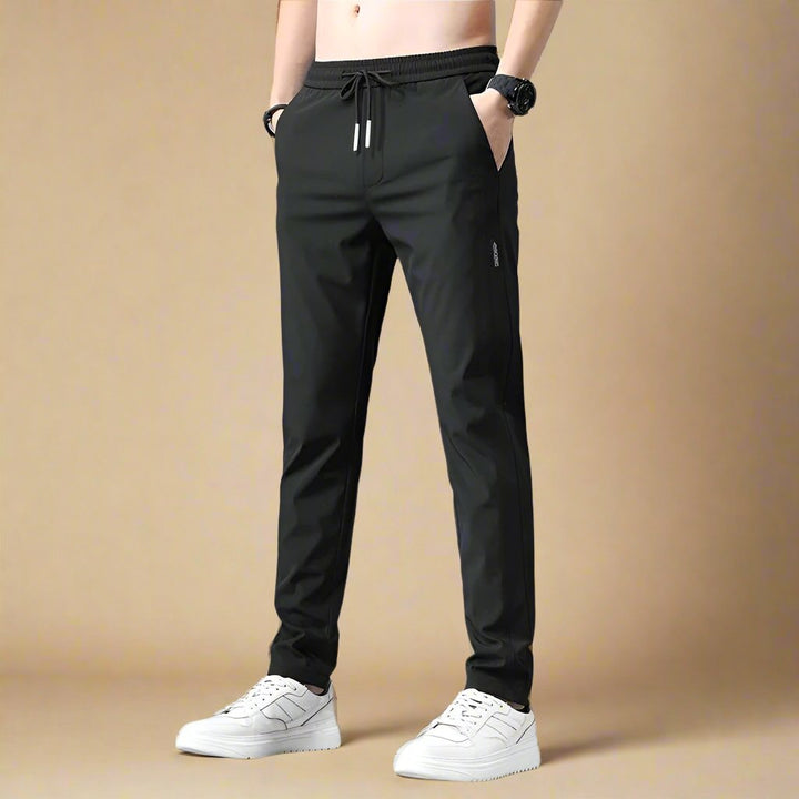 Mens Slim Fit Stretch Trousers Business Casual Modern Tapered - BritishMode
