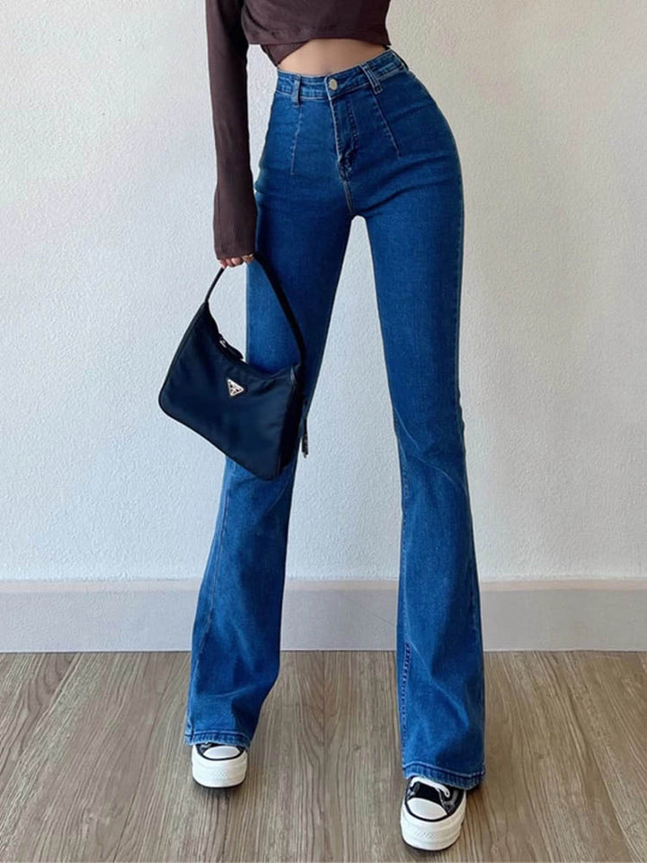 Womens Classic High Waist Pants with Belt Comfortable Fit - BritishMode