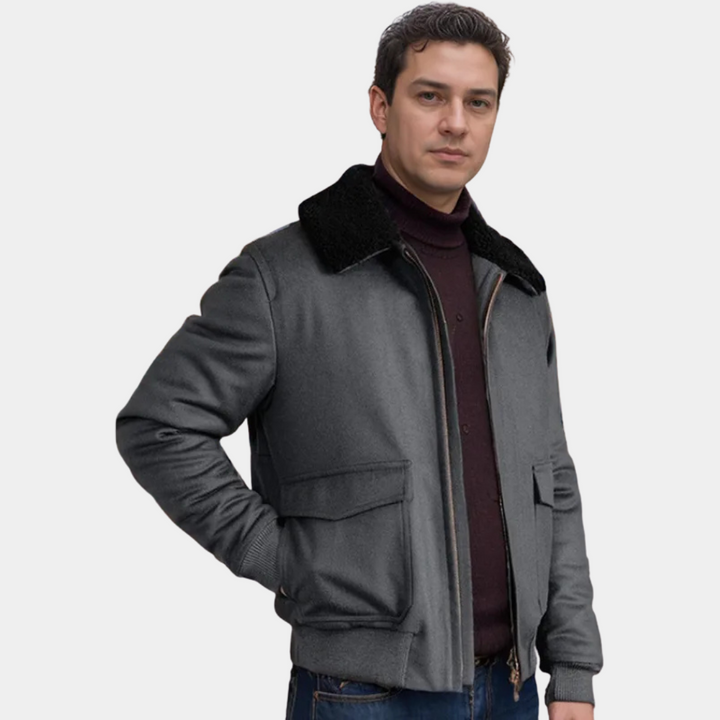 Mens Jacket with Woolen Collar - BritishMode