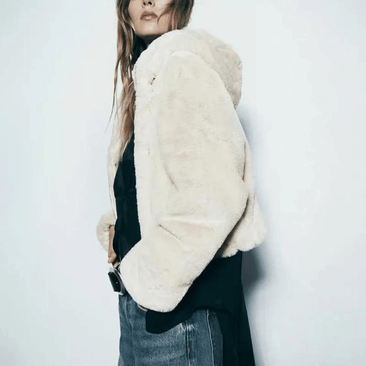 Womens Winter Jacket Faux Fur Elegant Fit