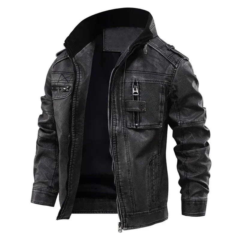 Mens Leather Jacket Classic Fit - BritishMode