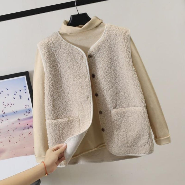 Womens Relaxed Fit Open Front Vest