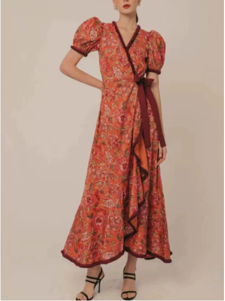 Womens Maxi Dress Short Sleeve - BritishMode