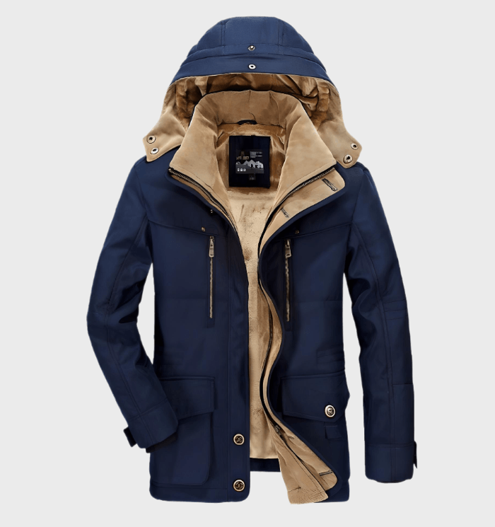 Mens Hooded Winter Parka Coat Insulated Warm