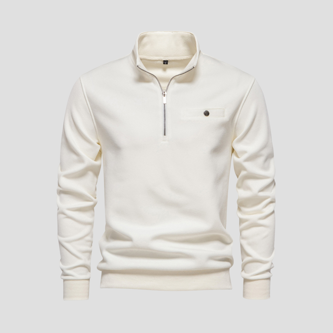 Mens Pullover Quarter-Zip Minimalist Fit - BritishMode