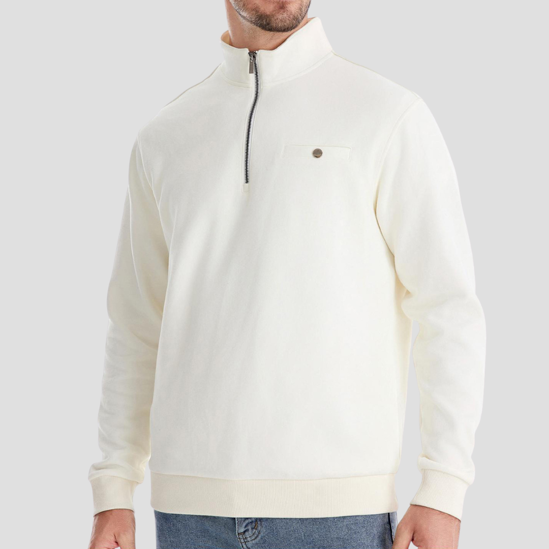 Mens Pullover Quarter-Zip Minimalist Fit