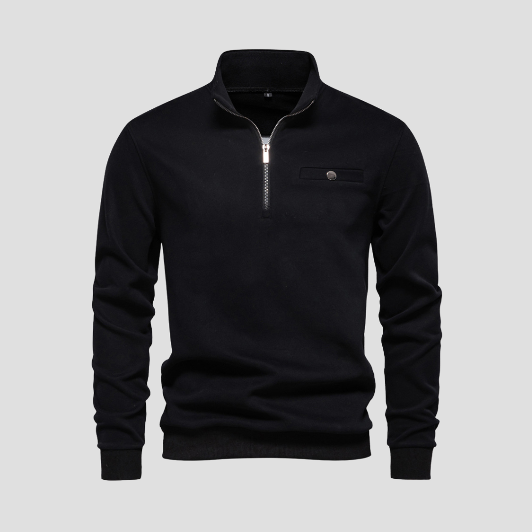 Mens Pullover Quarter-Zip Minimalist Fit