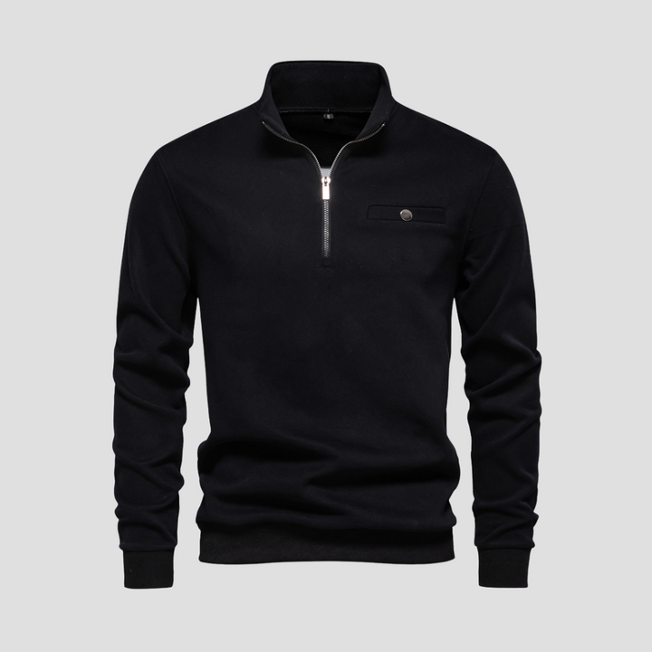 Mens Pullover Quarter-Zip Minimalist Fit