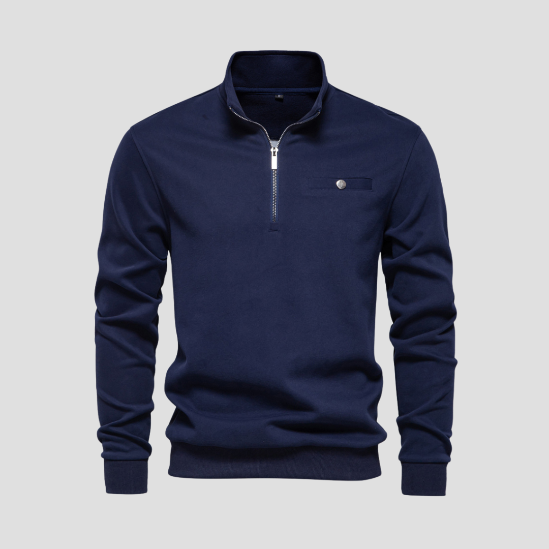 Mens Pullover Quarter-Zip Minimalist Fit