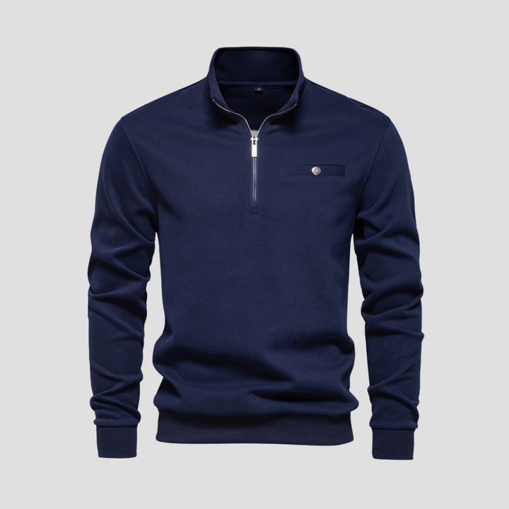Mens Pullover Quarter-Zip Minimalist Fit