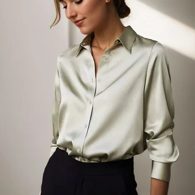 Womens Blouse Silky Finish Classic Fit - BritishMode