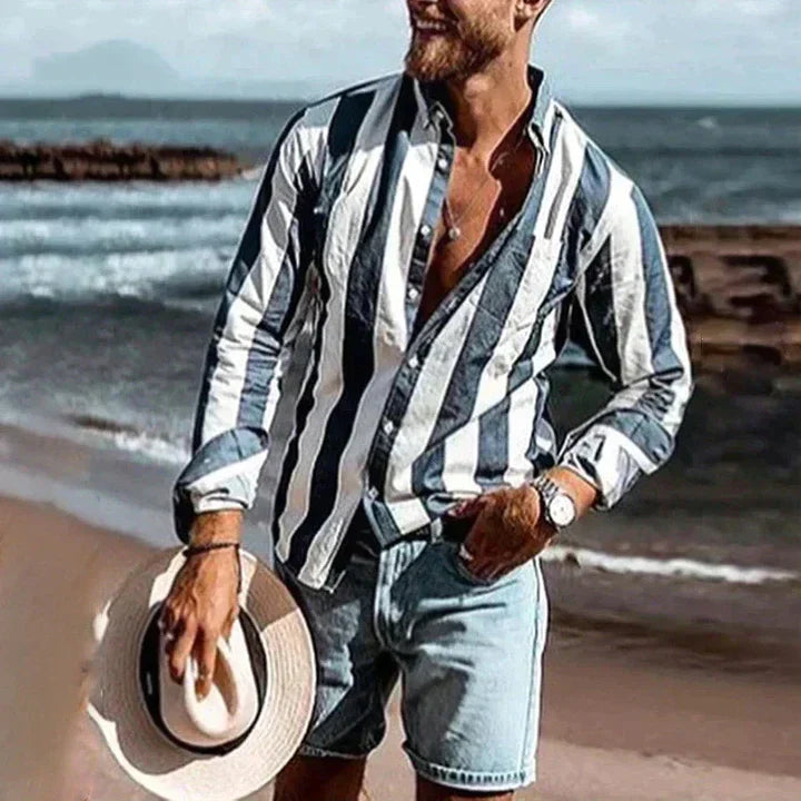 Mens Casual Shirt Airy Fabric Relaxed Fit - BritishMode