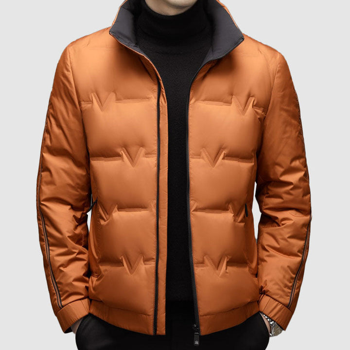 Mens Quilted Puffer Jacket Insulated Full Zip