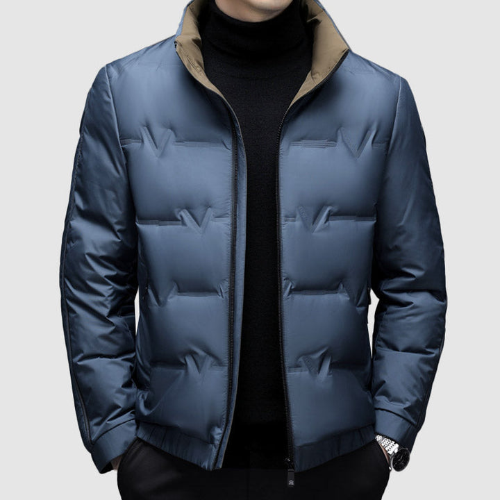 Mens Quilted Puffer Jacket Insulated Full Zip