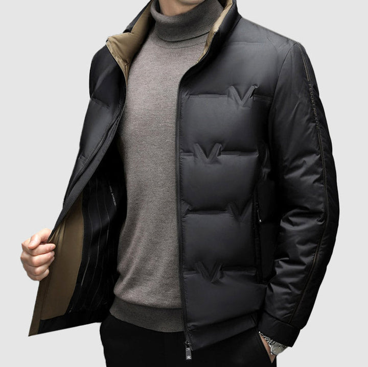 Mens Quilted Puffer Jacket Insulated Full Zip