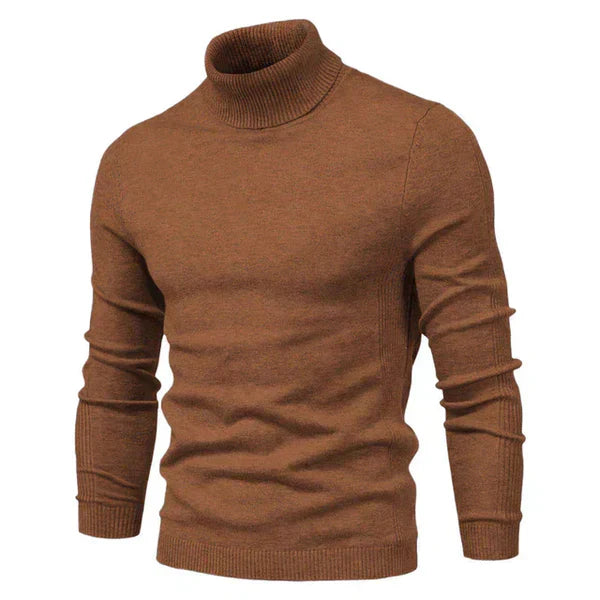 Mens Turtleneck Sweater Breathable Knit Fit - BritishMode
