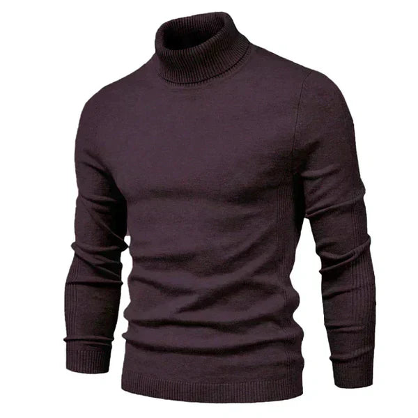 Mens Turtleneck Sweater Breathable Knit Fit