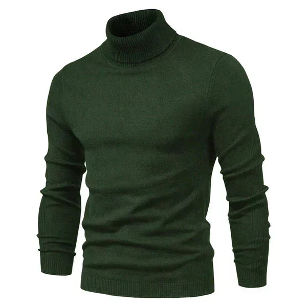 Mens Turtleneck Sweater Breathable Knit Fit