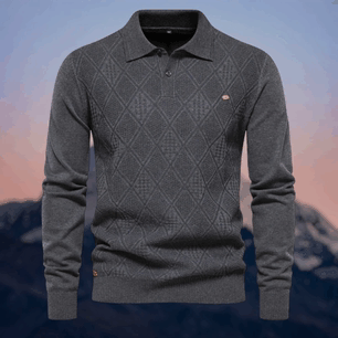 Mens Long Sleeve Polo Sweater Classic Fit