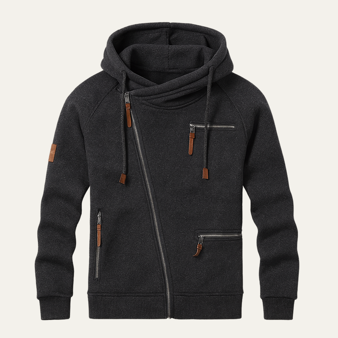 Unisex Zip-Up Hoodie with Front Zipper - BritishMode