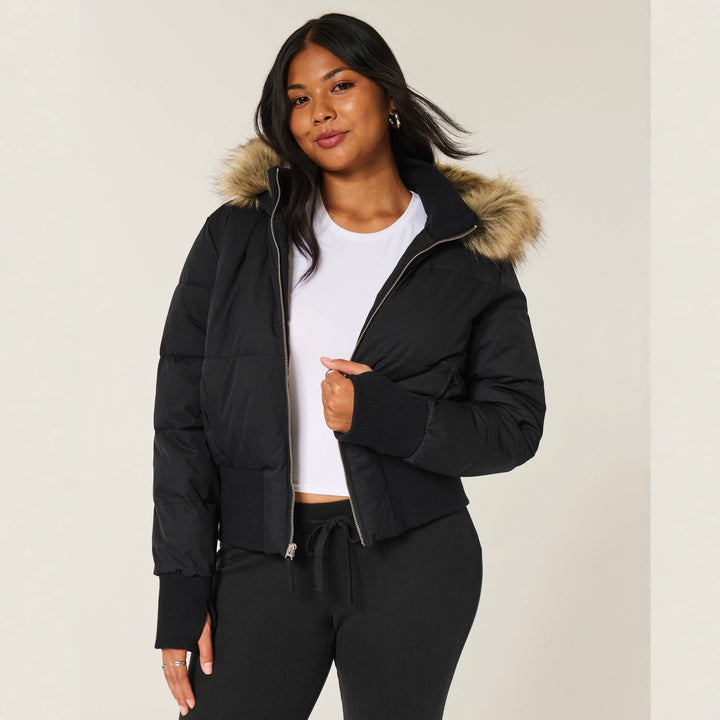 Womens Quilted Winter Jacket Insulated Warm Fit
