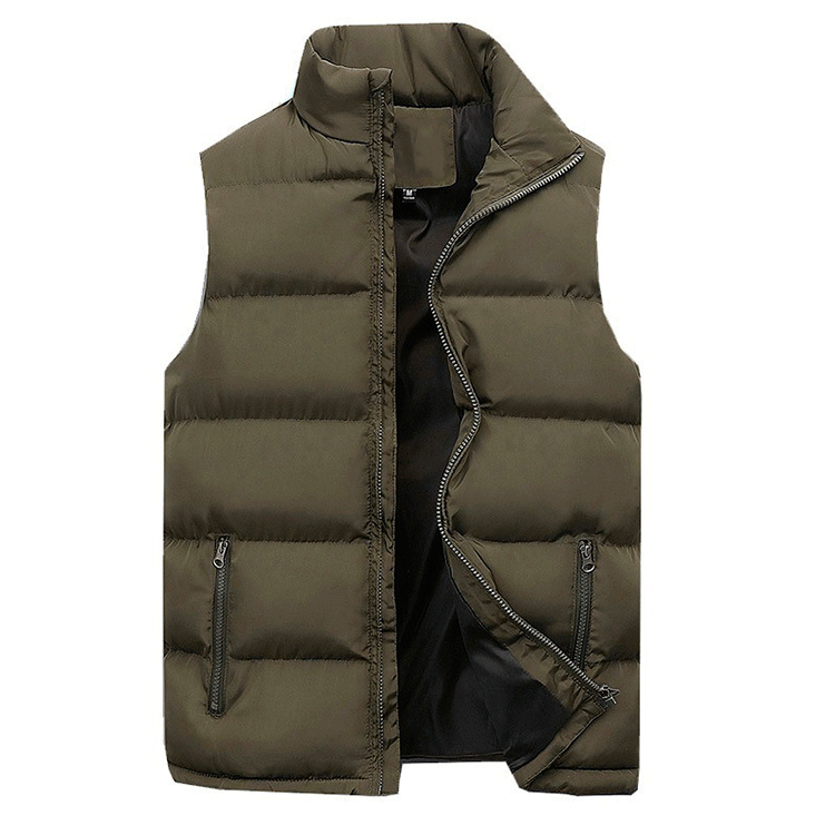 Mens Quilted Puffer Vest with Stand Collar