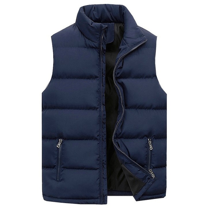 Mens Quilted Puffer Vest with Stand Collar