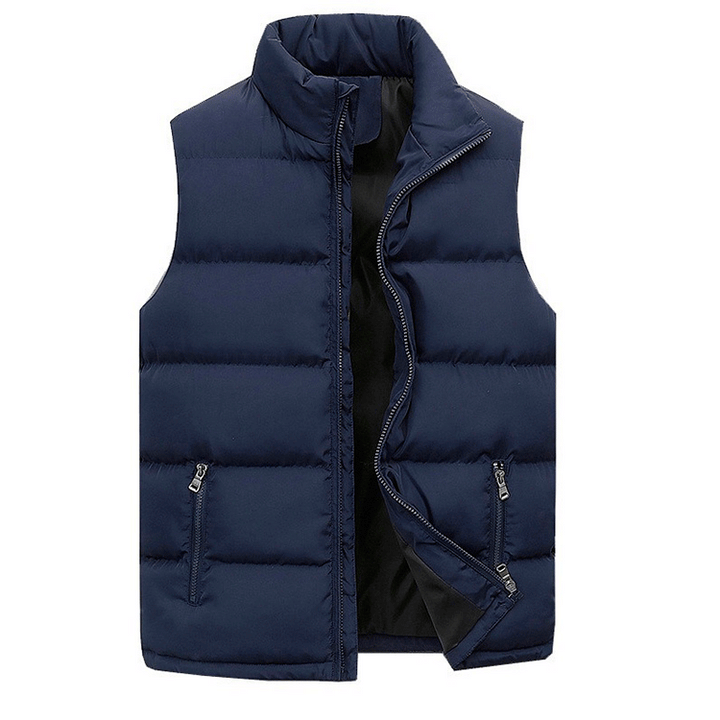 Mens Quilted Puffer Vest with Stand Collar