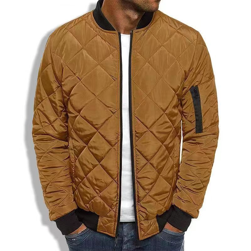 Mens Bomber Jacket Lightweight Diamond Quilted
