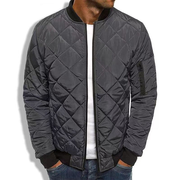 Mens Bomber Jacket Lightweight Diamond Quilted
