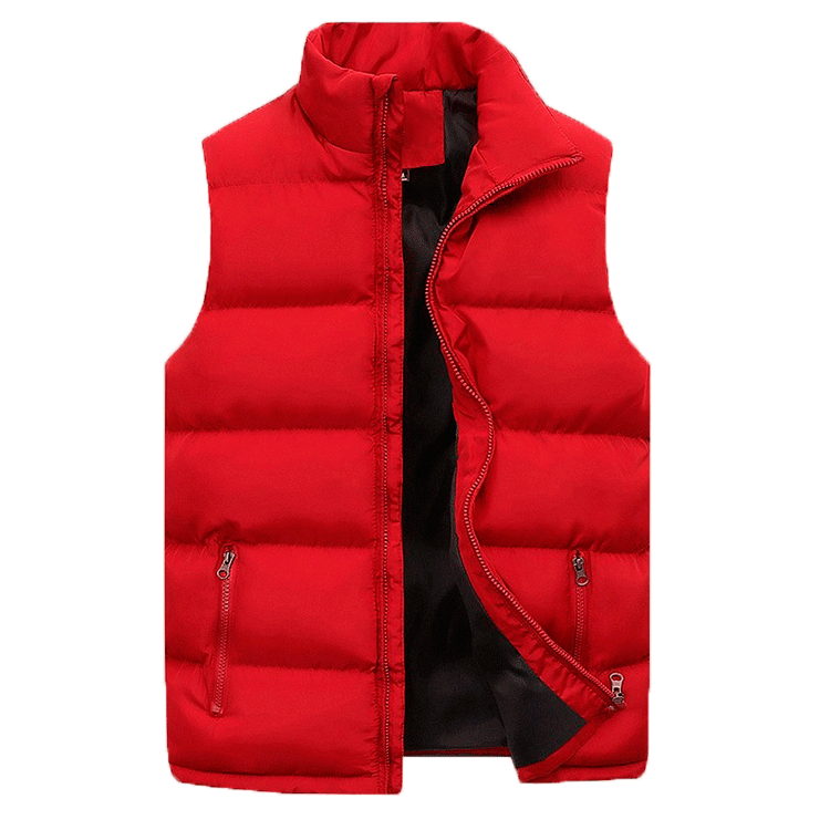 Mens Quilted Puffer Vest with Stand Collar