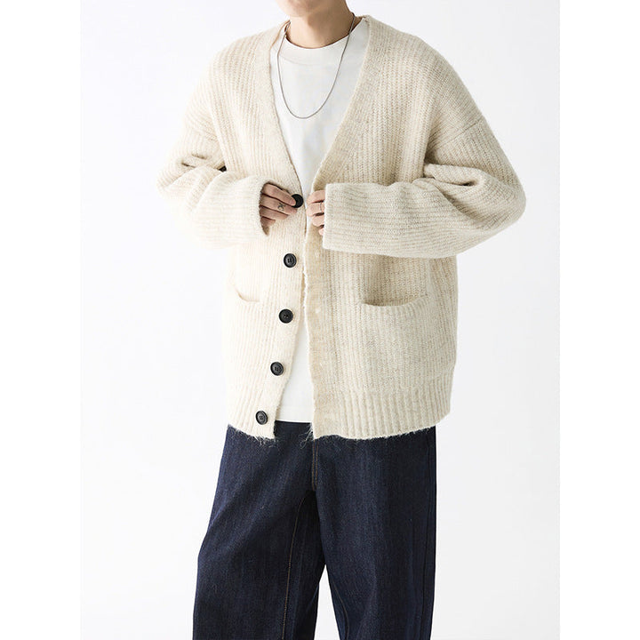 Mens Knit Cardigan Textured Oversized Fit