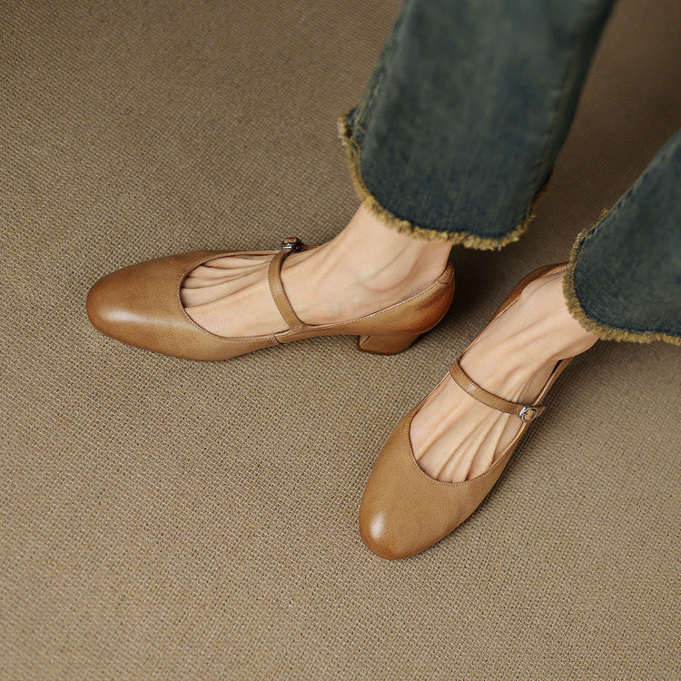 Womens Pumps Genuine Leather Classic Fit