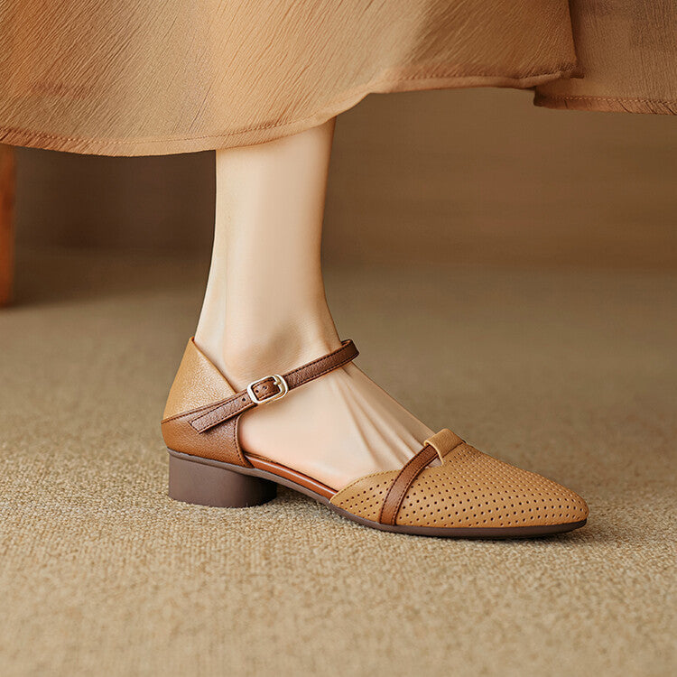 Womens Genuine Leather Heels Classic Fit