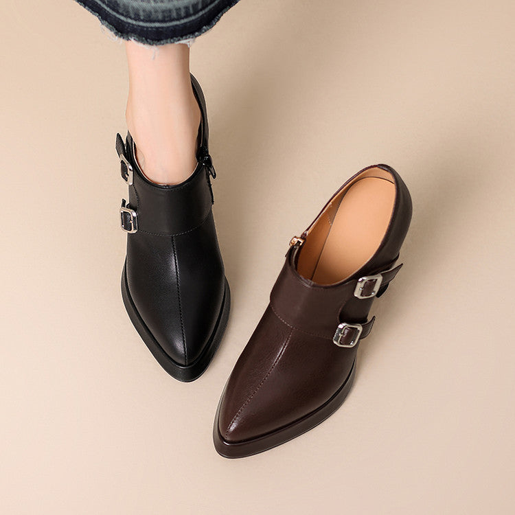 Womens Genuine Leather Heels Classic Fit