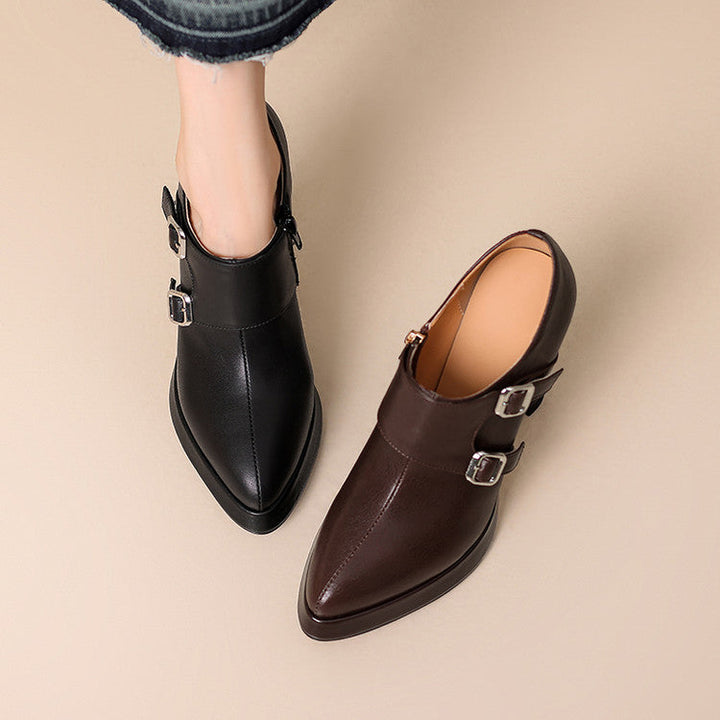 Womens Genuine Leather Heels Classic Fit