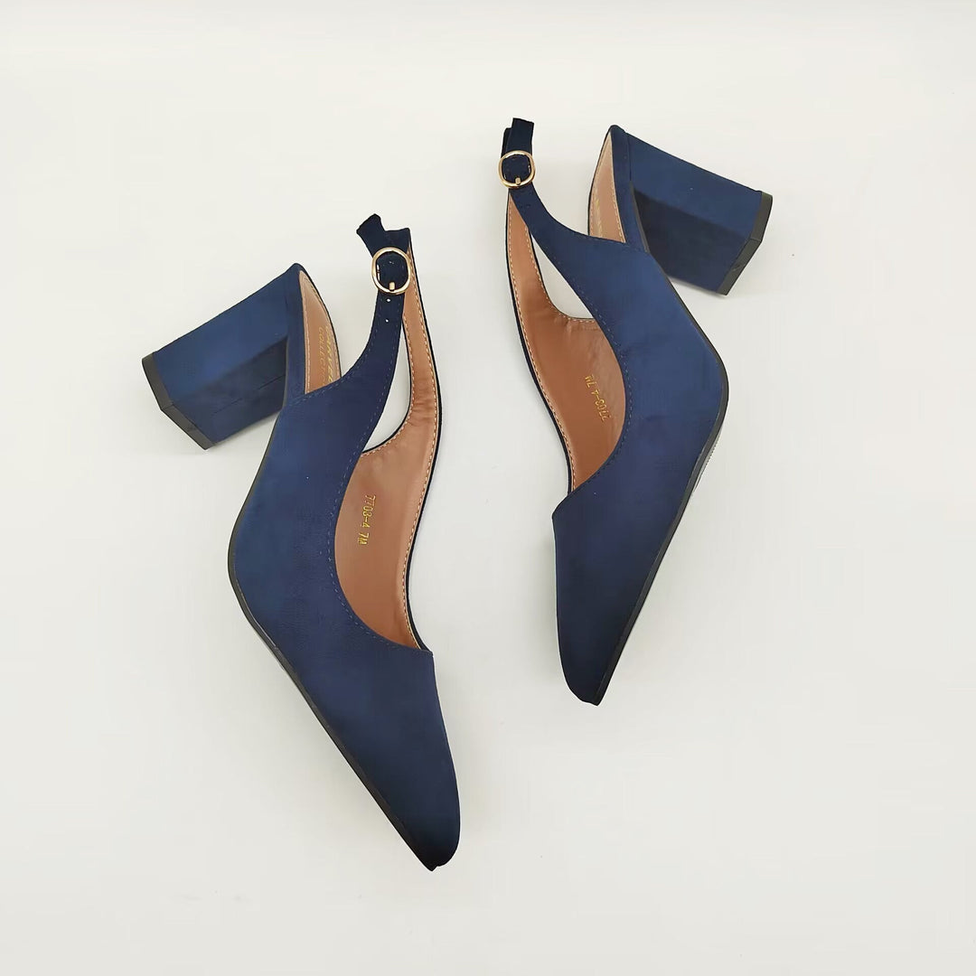 Womens Heeled Shoes Leather Pointed Toe