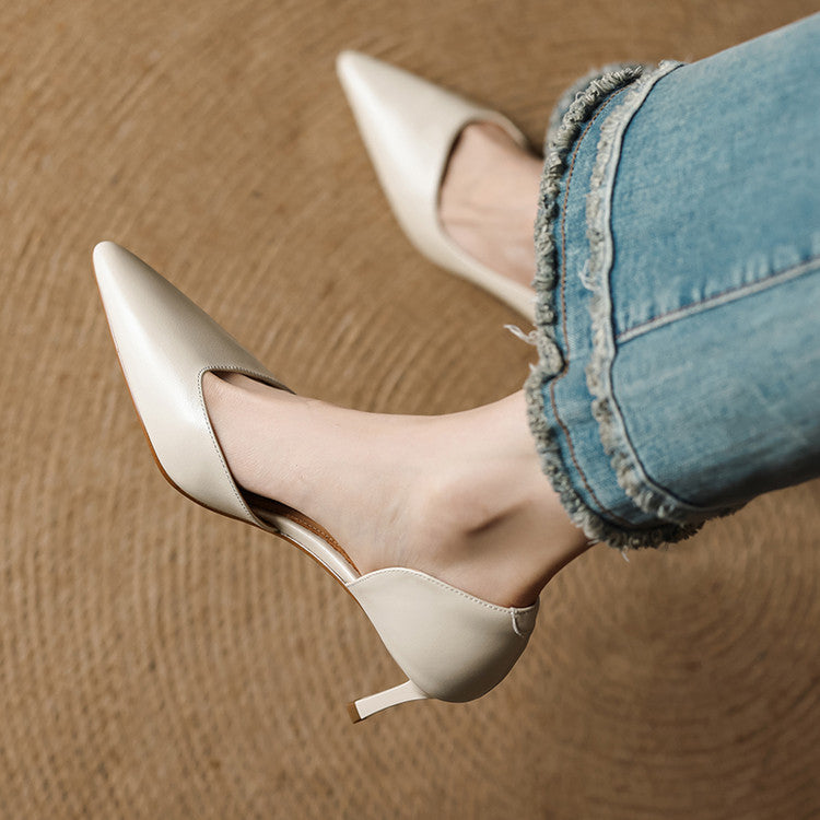 Womens Heels Genuine Leather Classic Fit