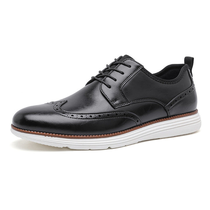 Mens Leather Shoes Velcro Closure