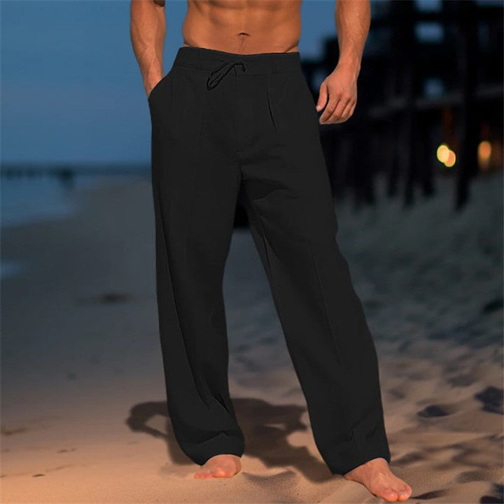 Mens Casual Trousers with Drawstring Comfortable Fit