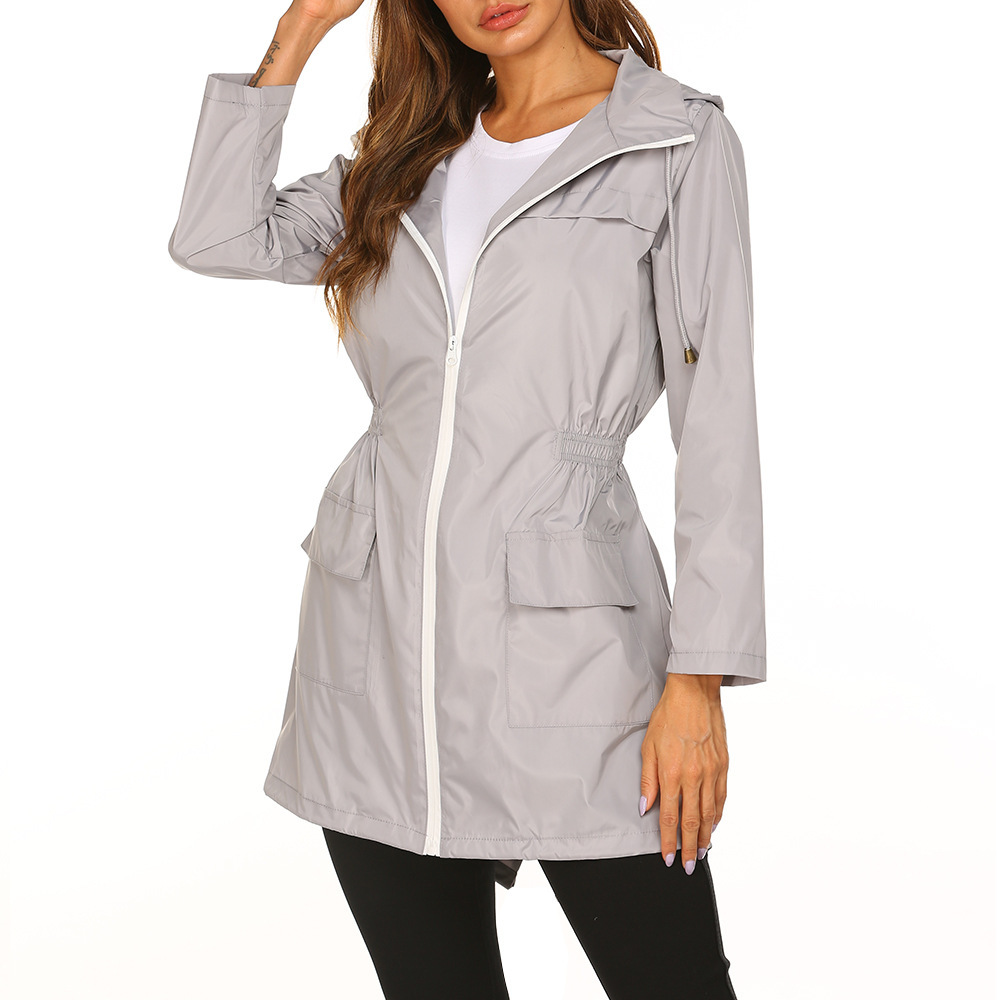 Womens Hooded Raincoat Waterproof Lightweight Fit