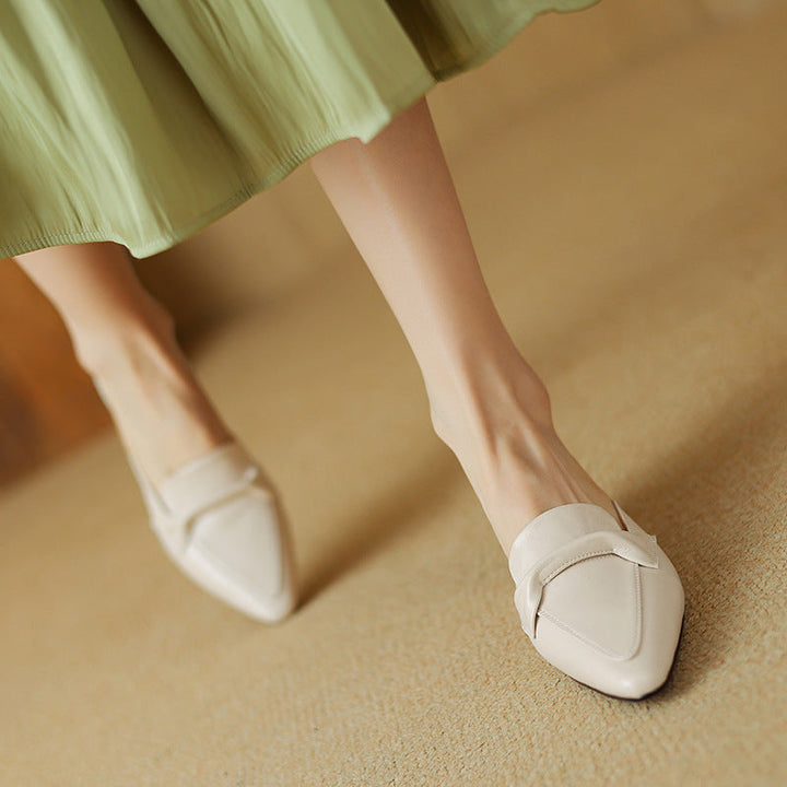 Womens Leather Mules Genuine Leather Slip-On