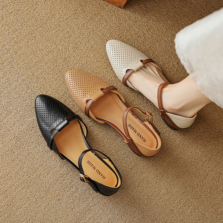 Womens Genuine Leather Heels Classic Fit