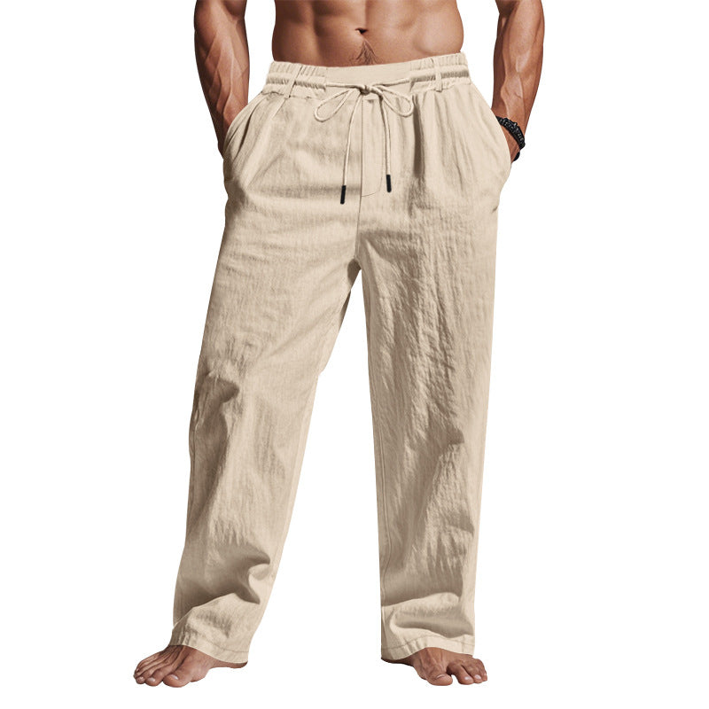 Mens Casual Full-Length Trousers Comfortable Fit