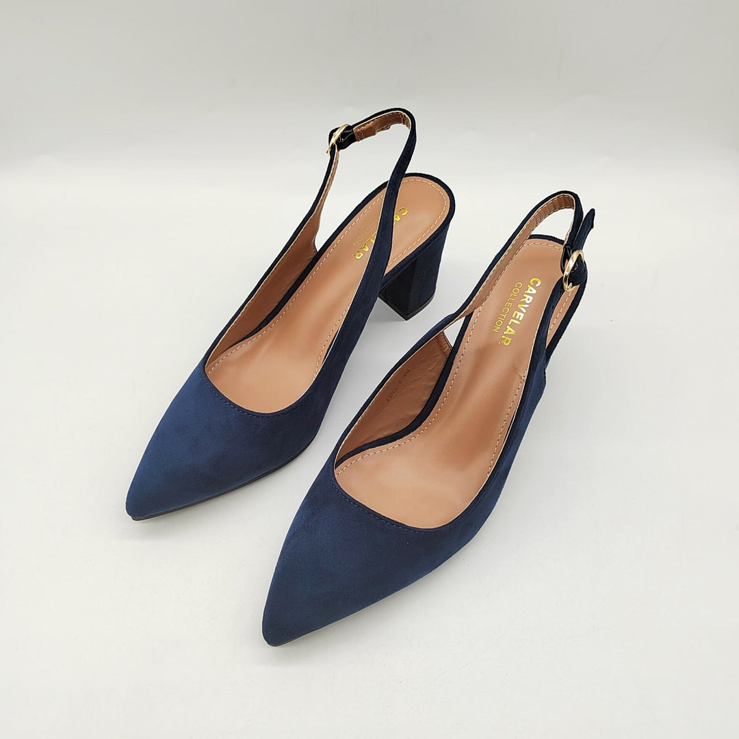 Womens Heeled Shoes Leather Pointed Toe